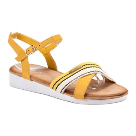 Bello Star Sandalias con cierre de hebilla amarillo 1