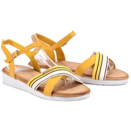 Bello Star Sandalias con cierre de hebilla amarillo 2