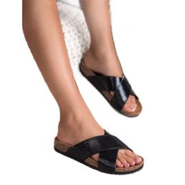SHELOVET Pantuflas Negras Clásicas negro 3