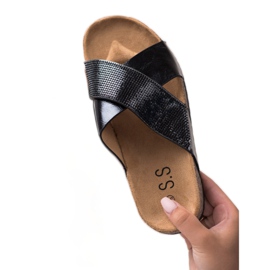 SHELOVET Pantuflas Negras Clásicas negro 2