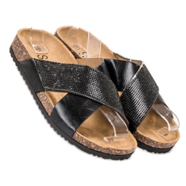 SHELOVET Pantuflas Negras Clásicas negro 1
