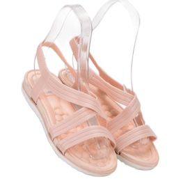 SHELOVET Sandalias de goma sin cordones rosado 2