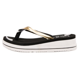 SHELOVET Chanclas de cuña negro 2