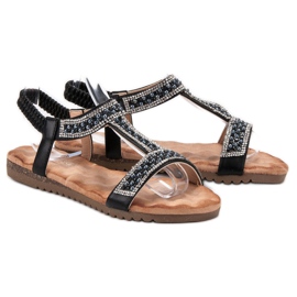 Emaks Sandalias de mujer decoradas negro 3
