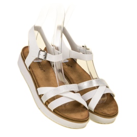 Bestelle Sandalias con suela de purpurina blanco 3