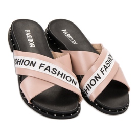SHELOVET Pantuflas rosas de moda rosado 1