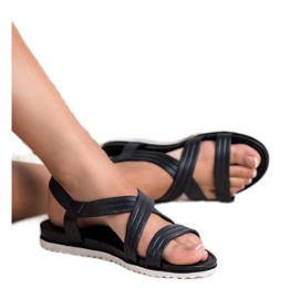 SHELOVET Sandalias de goma sin cordones negro 2