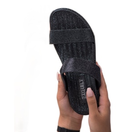 EXQUILY Zapatillas de goma de moda negro 1