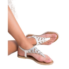 SHELOVET Sandalias Chanclas Con Cristales gris 2 SHELOVET Sandalias Chanclas Con Cristales gris 2