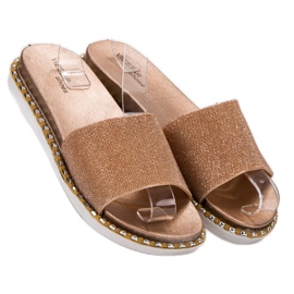 SHELOVET Pantuflas De Goma Con Circonita Cúbica amarillo 3