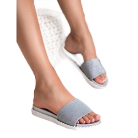 SHELOVET Pantuflas De Goma Con Circonita Cúbica gris 2 SHELOVET Pantuflas De Goma Con Circonita Cúbica gris 2