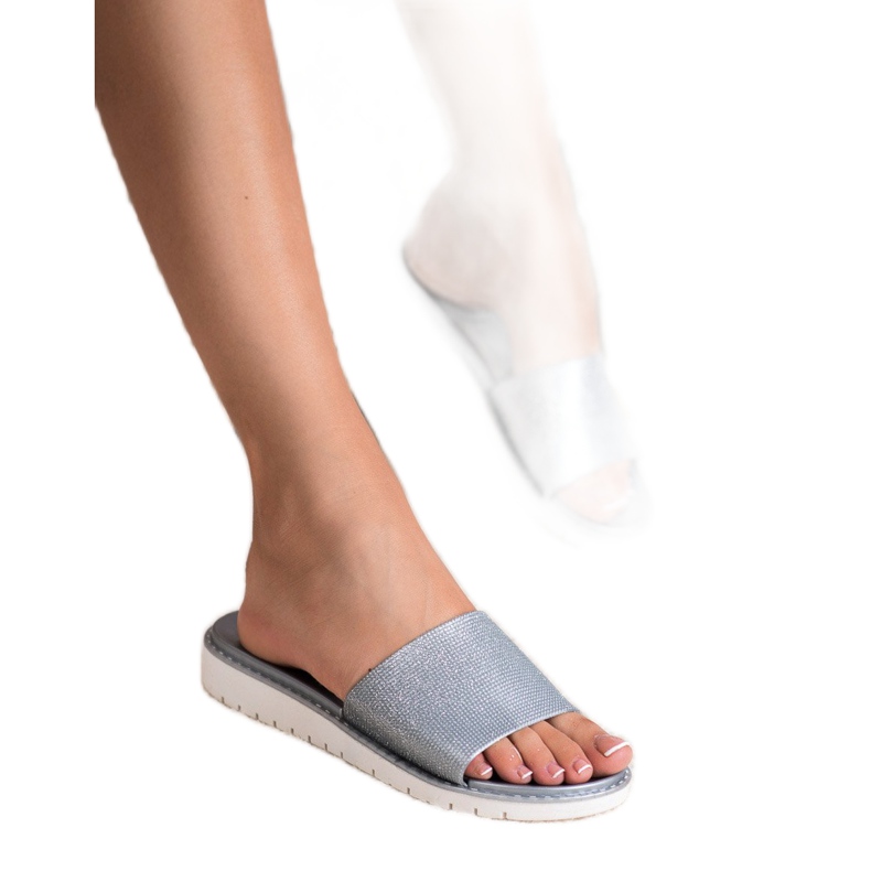 Fashion Zapatillas brillantes de moda gris 1