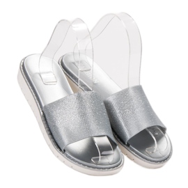 Fashion Zapatillas brillantes de moda gris 3