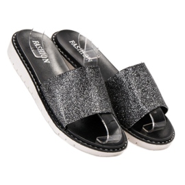 Fashion Zapatillas brillantes de moda negro 1