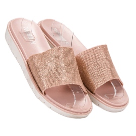 Fashion Zapatillas brillantes de moda marrón 1