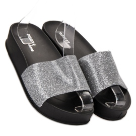 SHELOVET Zapatillas de goma en la plataforma gris 1