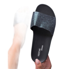SHELOVET Zapatillas de goma en la plataforma negro 2