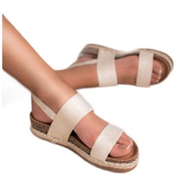 Bestelle Sandalias con purpurina beige 2