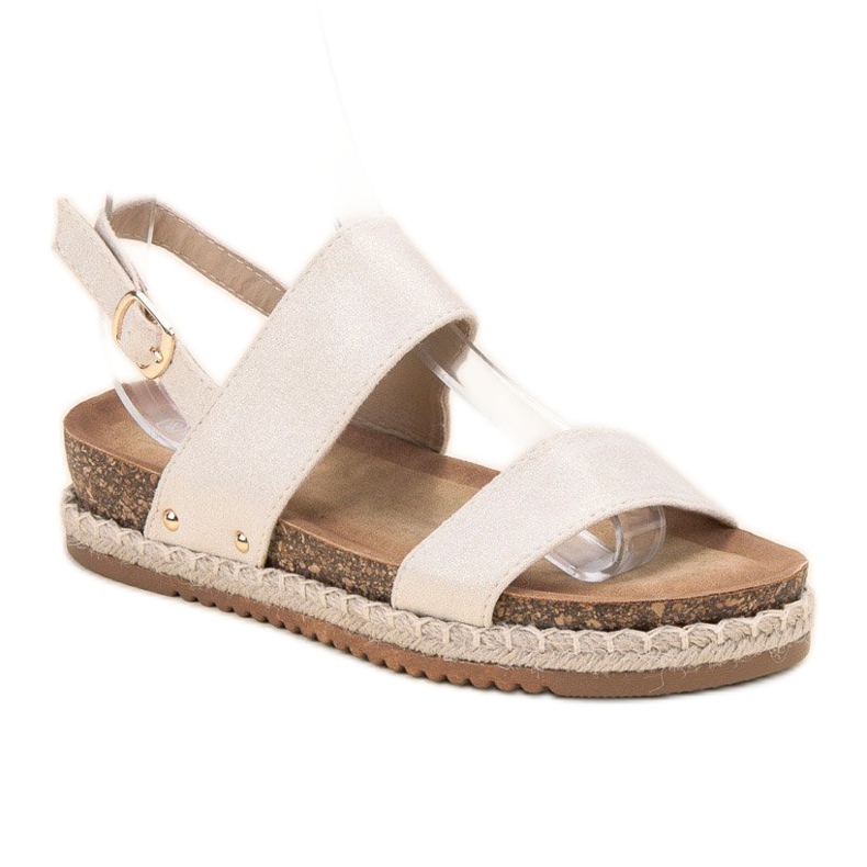 Bestelle Sandalias con purpurina beige 1