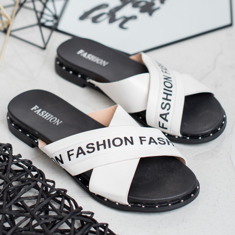 SHELOVET Pantuflas blancas de moda blanco 1