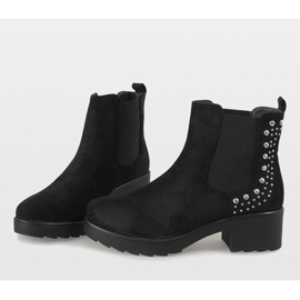 Kayla Shoes Botas negras de tacón con aislamiento 88048 negro 5