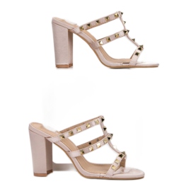 SDS Sandalias de rock en tacones altos marrón 2