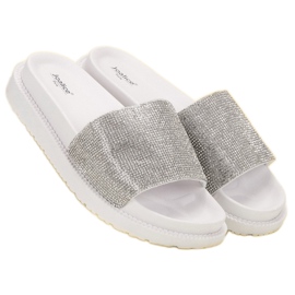 SHELOVET Pantuflas con Cristales blanco 3