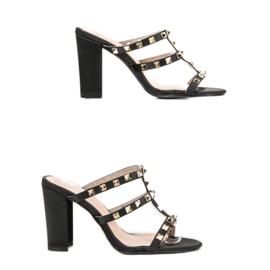 SDS Sandalias de rock en tacones altos negro 2