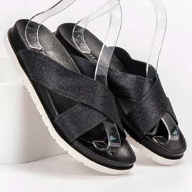 Emaks Pantuflas Negras Con Brillo negro 1 Emaks Pantuflas Negras Con Brillo negro 1