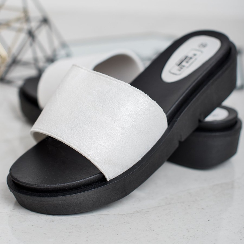 SHELOVET Sandalias de cuña blanco 2