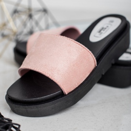 SHELOVET Sandalias de cuña rosado 3