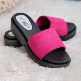 SHELOVET Sandalias de cuña rosado 3