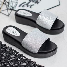 SHELOVET Zapatillas de cuña de goma gris 4