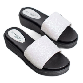 SHELOVET Zapatillas de cuña de goma blanco 1 SHELOVET Zapatillas de cuña de goma blanco 1