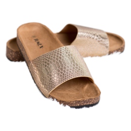 Jumex Pantuflas doradas para mujer dorado 3