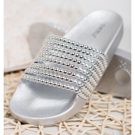 Bestelle Zapatillas de Goma con Cuentas gris 4