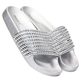 Bestelle Zapatillas de Goma con Cuentas gris 3