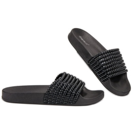 Bestelle Zapatillas de Goma con Cuentas negro 1