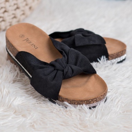SHELOVET Pantuflas de Ante con Cristales negro 4