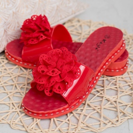 Kayla Chanclas de goma rojas rojo 3