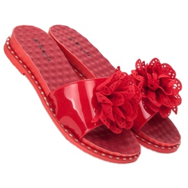 Kayla Chanclas de goma rojas rojo 2