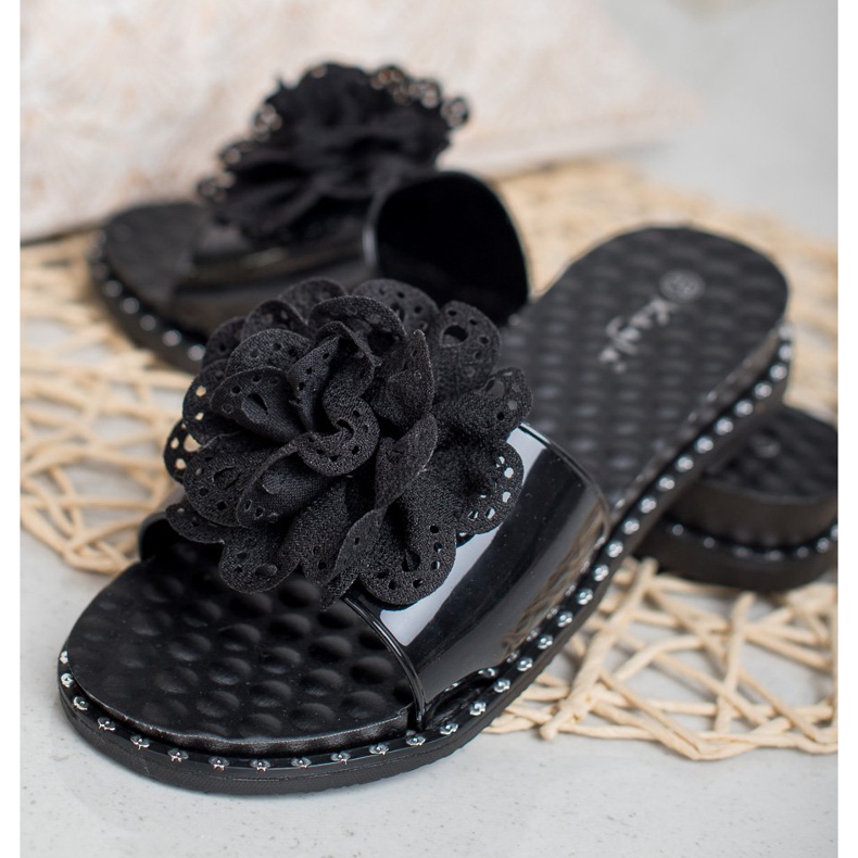 Kayla Pantuflas de Goma Negra negro 2