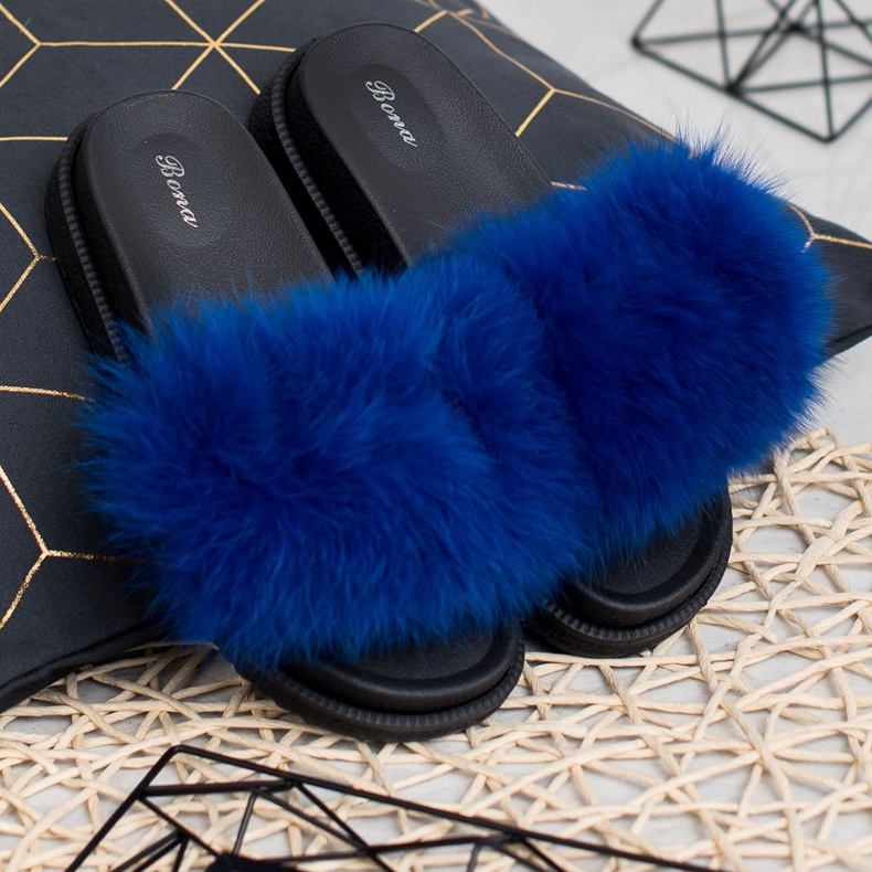 SHELOVET Zapatillas con piel azul 1