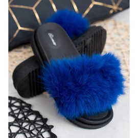 SHELOVET Zapatillas con piel azul 2