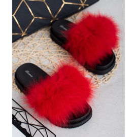 SHELOVET Zapatillas con piel rojo 4