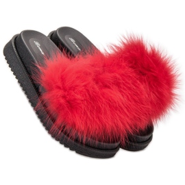 SHELOVET Zapatillas con piel rojo 1