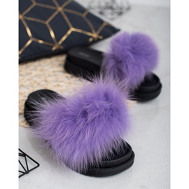 SHELOVET Zapatillas con piel violeta 4