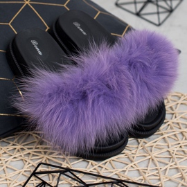 SHELOVET Zapatillas con piel púrpura 2