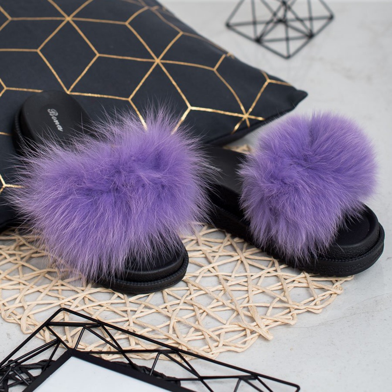 SHELOVET Zapatillas con piel violeta 1 SHELOVET Zapatillas con piel violeta 1