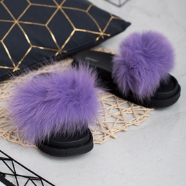 SHELOVET Zapatillas con piel violeta 5